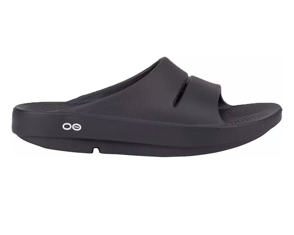 OOFOS Ooahh Recovery Slide Sandals Black Men’s Size 8 Comfort Slip-On